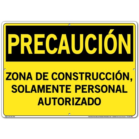 Vestil Polystyrene Sign, 14-1/2" Height, 20-1/2" Width, Polystyrene, Rectangle, Spanish SI-C-65-E-PS-040-S